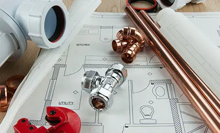 pipes and tools over a diagram